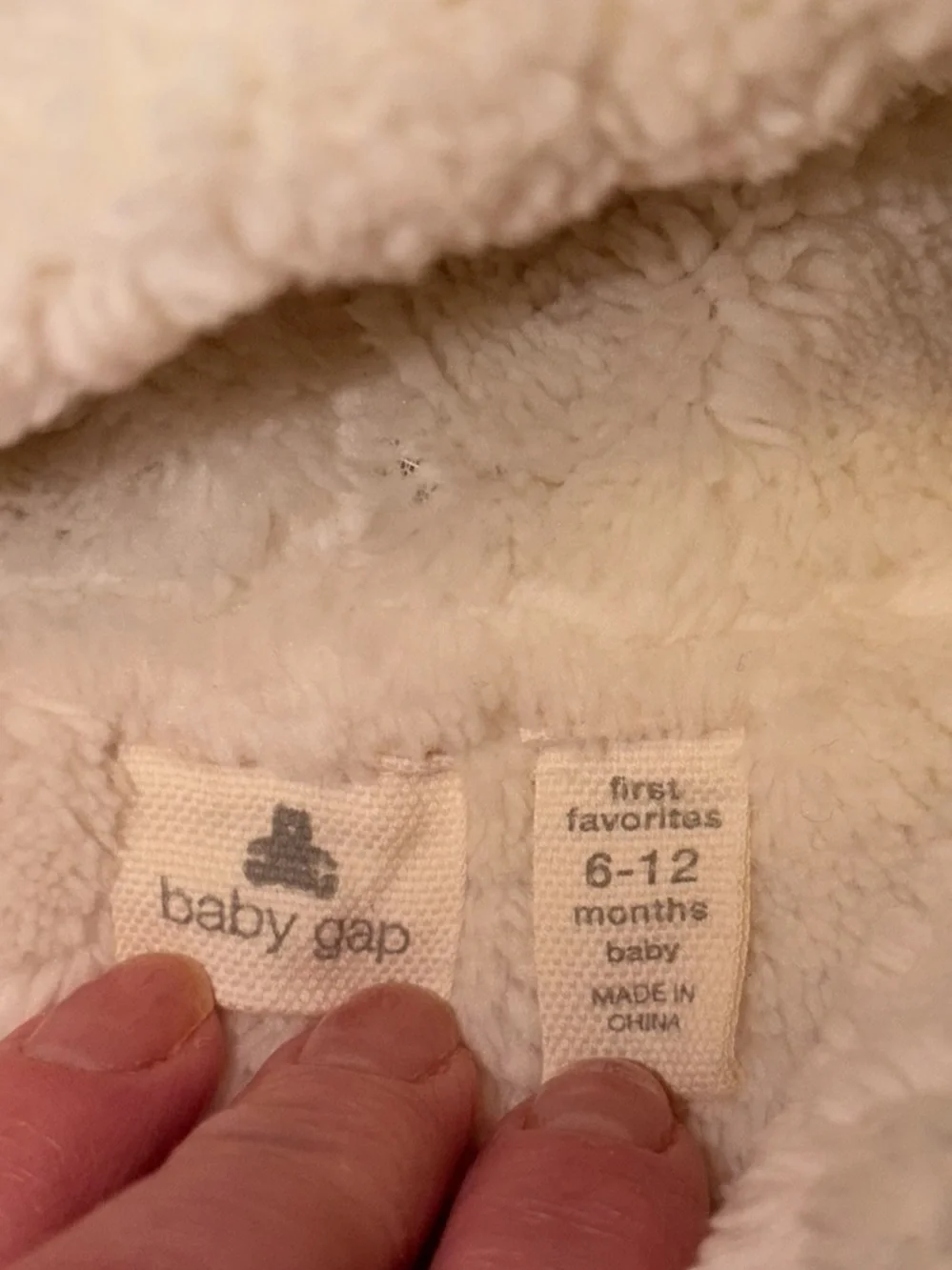 Baby Gap Pink Sherpa Lined Knit Bear Ear Hooded Cardigan Jacket 6-12M Winter